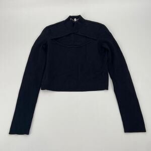 Fleur de Mal black cut out long sleeve crop top